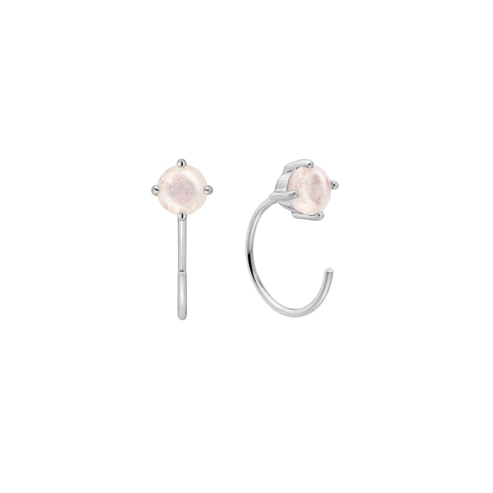 Moonstone Huggie Hoop Earrings